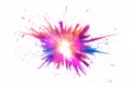 explosion with neon-colored glows and gradients, giving it a futuristic and electrifying appearance against a white