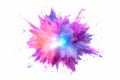 explosion with neon-colored glows and gradients, giving it a futuristic and electrifying appearance against a white