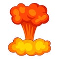 Explosion of nuclear bomb icon, cartoon style Royalty Free Stock Photo