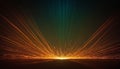 Explosion of Orange Sparks Radiating from a Bright Central Light Source Against a Dark Teal Gradient Background Royalty Free Stock Photo