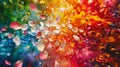 An explosion of petals in all shades of the rainbow signals the start of spring and the renewal of life Royalty Free Stock Photo