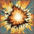 Retro Comic Book Style Supernova Explosion On Brown Background