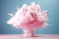 Explosion of pink powder from a glass container Royalty Free Stock Photo