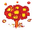 explosion pixel art, Video game explosion animation flame pixel art. Royalty Free Stock Photo