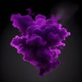 Explosion of purple powder on black background. Abstract of colored dust splatted. Freeze motion of purple dust splashing Royalty Free Stock Photo