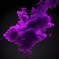 Explosion of purple powder on black background. Abstract of colored dust splatted. Freeze motion of purple dust splashing Royalty Free Stock Photo