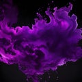 Explosion of purple powder on black background. Abstract of colored dust splatted. Freeze motion of purple dust splashing Royalty Free Stock Photo