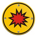 Explosion risk - round yellow sign