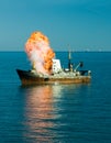 Explosion Of The Ship Royalty Free Stock Photo