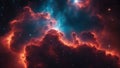 explosion of space A cosmic firey scenery of a nebula, with a contrast of colors and a realistic effect