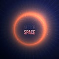 Explosion with a space flare on dark background. Royalty Free Stock Photo