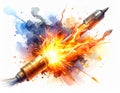 Explosion of a Spark Plug Royalty Free Stock Photo