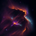 Explosion of a star and spread of stellar matter in the universe, birth of new stars Royalty Free Stock Photo
