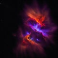 Explosion of a star and spread of stellar matter in the universe, birth of new stars Royalty Free Stock Photo