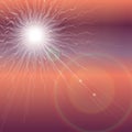 Explosion of the sun in the dark sky. Apocalypse Revelation background. Royalty Free Stock Photo