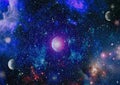 Space background with red nebula and stars. Dreamscape galaxy. Elements of this image furnished by NASA Royalty Free Stock Photo