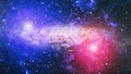 Space background with red nebula and stars. Dreamscape galaxy. Elements of this image furnished by NASA Royalty Free Stock Photo