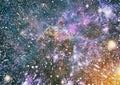 Space background with red nebula and stars. Dreamscape galaxy. Elements of this image furnished by NASA Royalty Free Stock Photo