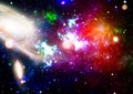 Space background with red nebula and stars. Dreamscape galaxy. Elements of this image furnished by NASA Royalty Free Stock Photo