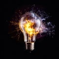 Explosion of a traditional electric bulb