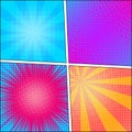 Explosion vector illustration. Retro pop art background with dots. Light rays. Royalty Free Stock Photo