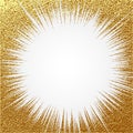 Explosion vector illustration. Sun ray or star burst element with sparkles. Gold Christmas element Golden glow glitter. Light rays