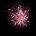 Explosion of vibrant colors light up the night sky in a spectacular display of fireworks Royalty Free Stock Photo