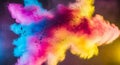 Vibrant colorful powder explosion captured mid-air dynamic abstract art display Royalty Free Stock Photo