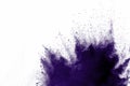 Explosion of violet dust