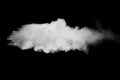 Explosion of white dust on black background.