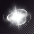 Explosion of a white sprakling star Royalty Free Stock Photo