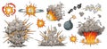 Explosions and effects in dynamic illustrations Royalty Free Stock Photo