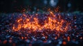 Explosions and flame, breaking on the battlefield, reflecting the intensity and destruction inher Royalty Free Stock Photo