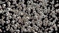 Explosive Appearance Of Group Of Eyeballs On Black Background With Alpha Matte.