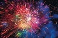 Explosive beauty as vibrant bursts of fireworks. Generative AI