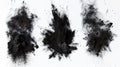 Explosive Black Powder Burst Sequence on White Background Royalty Free Stock Photo
