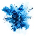 Explosive Blue Ink Splash on White Background. Generative ai