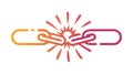 Explosive Broken Chain Link Icon, Dramatic Disconnection, vector design Generative AI Royalty Free Stock Photo