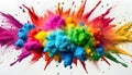 Explosive Burst of Colorful Powder