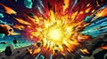 explosive cartoon. vibrant comic book illustration Royalty Free Stock Photo
