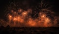Explosive celebration ignites vibrant colors in the dark night sky generated by AI Royalty Free Stock Photo