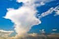 Explosive cloud blue sky storm summer sun light Royalty Free Stock Photo