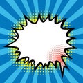 Explosive comic book speech bubble with radial background Royalty Free Stock Photo