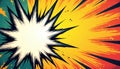 Explosive comic book style background with bright starburst. Dynamic action lines and paint splatter create a vibrant retro pop Royalty Free Stock Photo