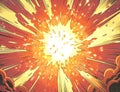 Explosive comic book style background with vibrant colors Royalty Free Stock Photo