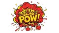 Explosive Comic Book Style Pow Text Graphic with Dynamic Burst Effects Royalty Free Stock Photo