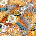 Explosive comic style pattern with bold effects Royalty Free Stock Photo