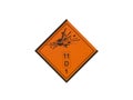 Explosive danger sign is isolated on white background Royalty Free Stock Photo