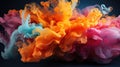 Colorful Abstract Smoke Waves Floating on Dark Background Royalty Free Stock Photo