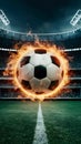 Explosive energy captured in a fiery soccer ball moment